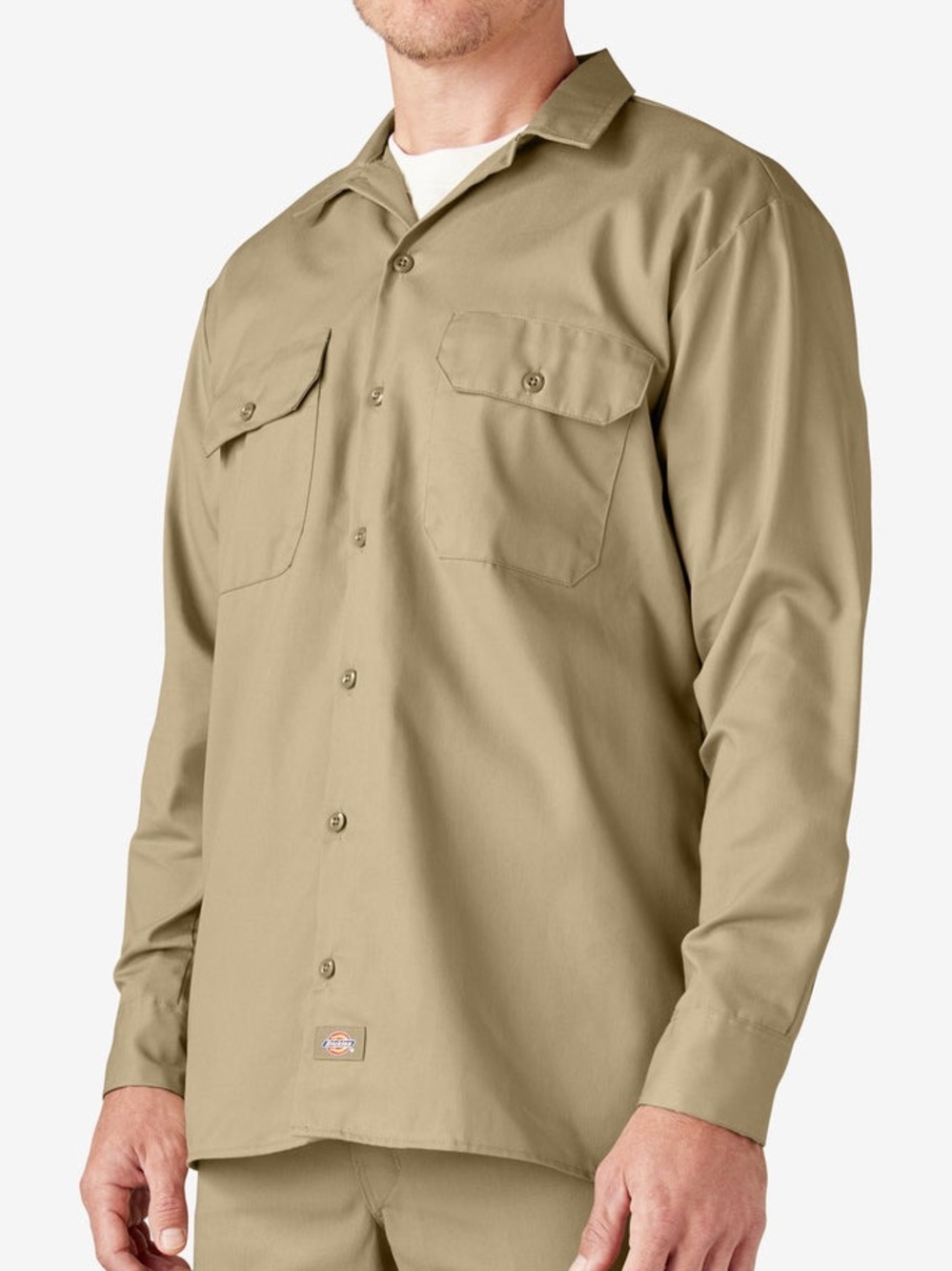 DICKIES Khaki Long Sleeve Work Shirt Sz XL